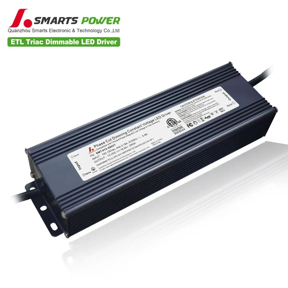 Controlador LED electrónico impermeable, 200W, 12V, ip67
