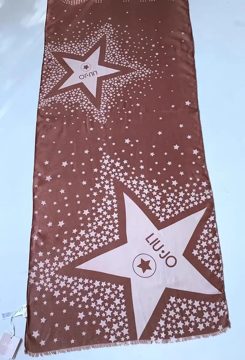 New women's light luxury brand scarf coffee color fashion star shawl scarf rectangular