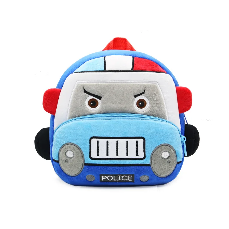 Cartoon Car Plush Backpack para crianças, Kindergarten School Bags para menina e menino, mãe e criança