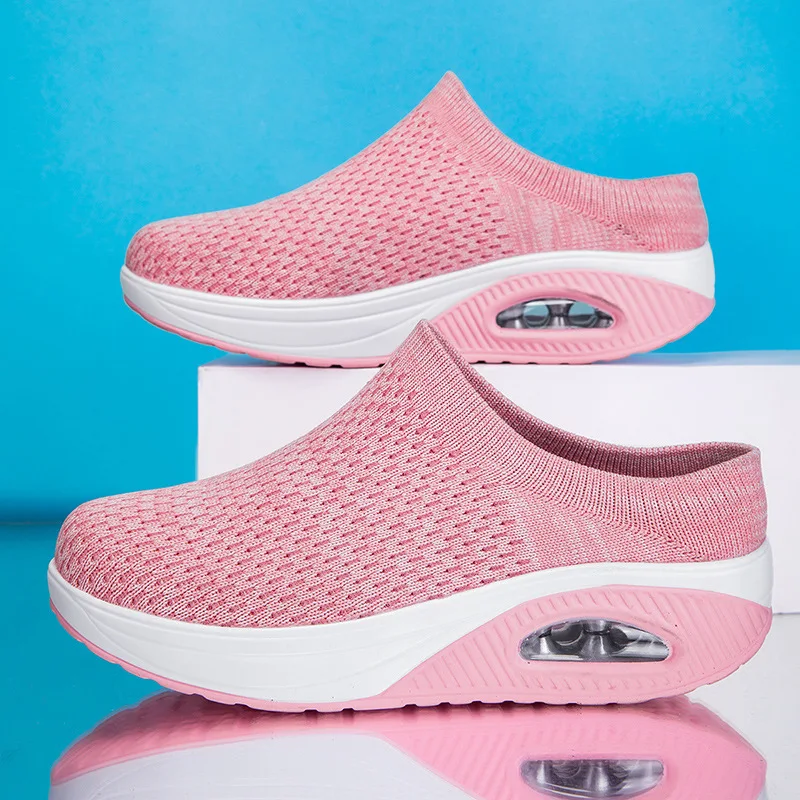 Zapatillas informales para mujer, zapatos ligeros transpirables de verano para mujer, zapatillas suaves para exteriores, zapatillas de tenis a la moda, medias zapatillas