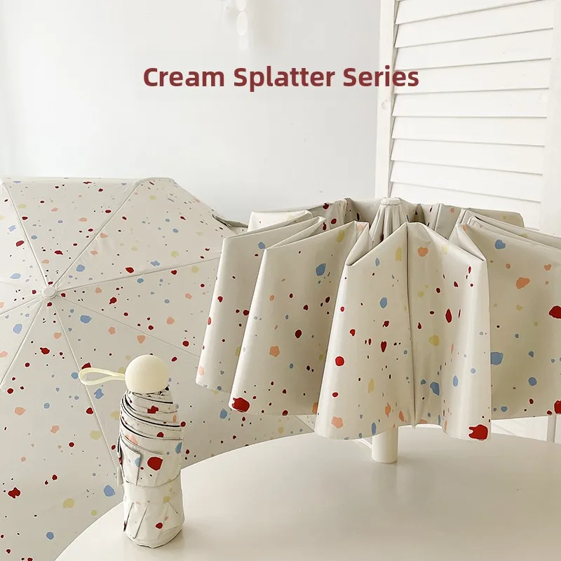 

Auatic Umbrella Cr Spill Ink Large Size Windproof Sunade UV Protection Women's Foldable Cact Sunade Umbrella