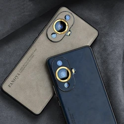 Luxury Leather Case For Huawei Nova 11 11i 10 SE 10 Pro Camera Protection Phone Back Cover Coque Silicone Capa Shockproof Bumper