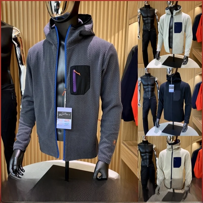 

Warm Fce Hoodie Outdoor Men's Jaet Breathable Skin-friendly Autumn Winter Thermal Sweatirt Zipper Closure Stand Fit