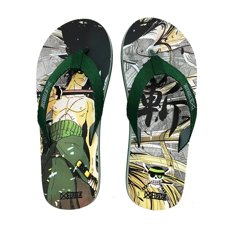 ONE PIECE Anime Slippers Luffy Zoro Chopper Summer  Men woman Flip Flops cartoon Light Beach Shoes Thick Non-Slip Home Slippers