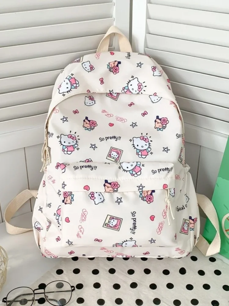 Hello Kitty School Bag Sanrio Children's Backpack Cute Large Capacity Children's School Bags For Girls Kids Travel Bag