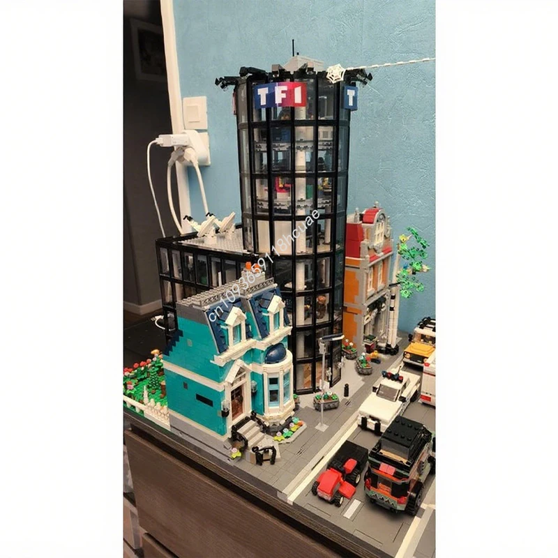 3723 Uds. MOC Tour TF1 TV Tower cilindro Modular modelo de construcción bloques niños ensamblar idea juguetes de ladrillo regalos de navidad