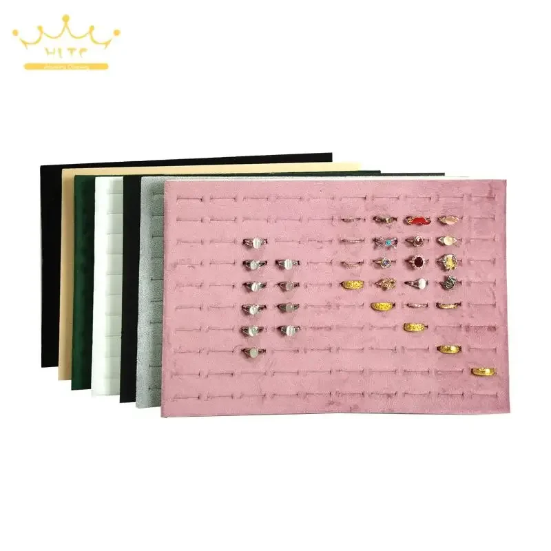 Ring earring Organizer Sponge Mat Jewelry Tray Inner Accessory 100 Slots Rings Storage Pad 33.5*22.5Cm Pink Black Green Mats