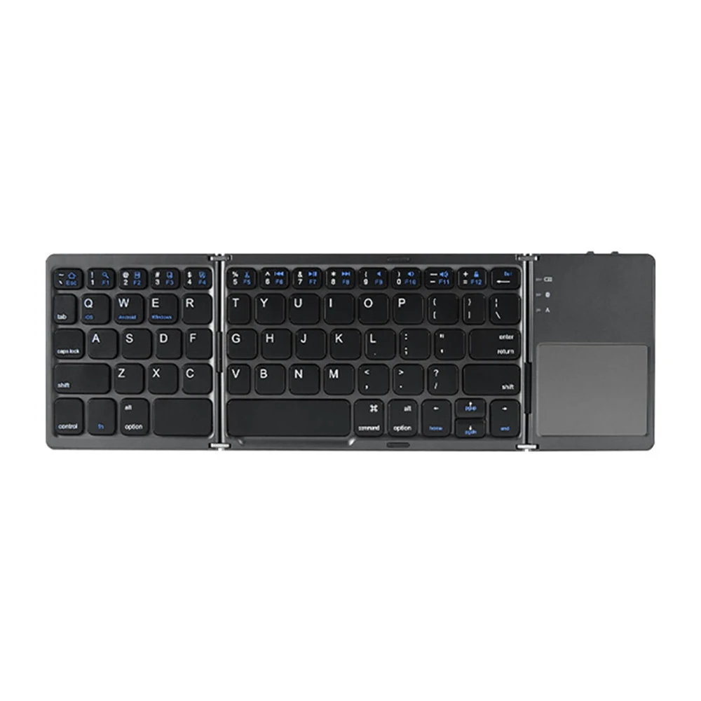 Draagbaar opvouwbaar opvouwbaar toetsenbord Mini draadloos Bluetooth-toetsenbord Touchpad-toetsenbord voor Windows Android IOS Tablet iPad-telefoon