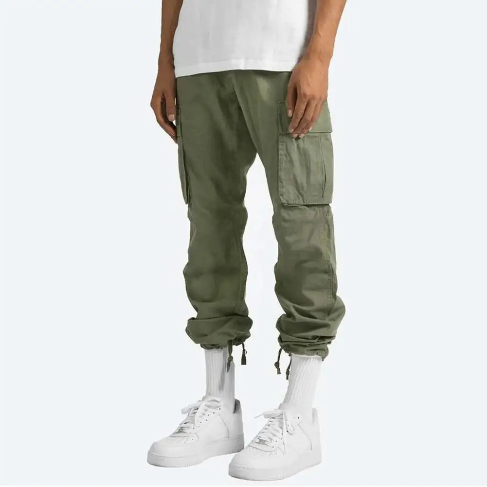 

Men Casual Trousers Cargo Pants Multi-Pocket Baggy Trousers Loose Fit Straight Leg Joggers Pants for Street Gym Running Hiking