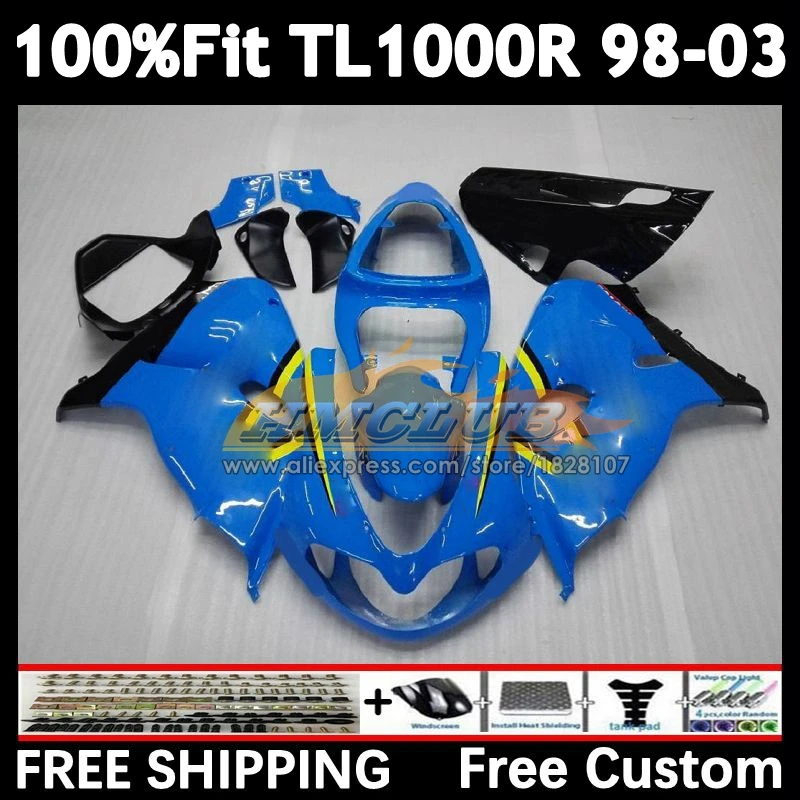 RIZLA cyan Injection For SUZUKI TL 1000 R 1000R 98 99 01 02 03 34No.15 TL1000 R TL1000R 1998 1999 2000 2001 2002 2003 Fairing