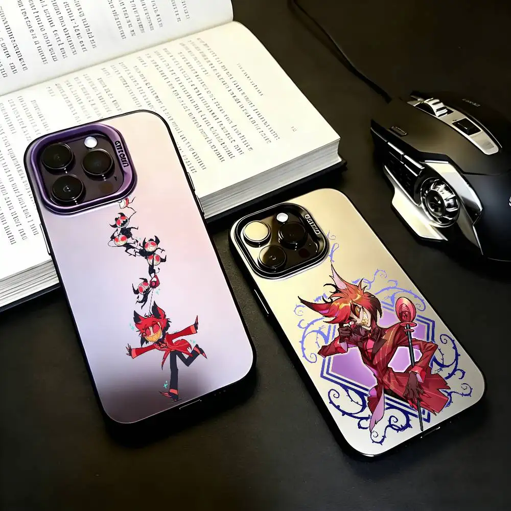 

H-Hazbin-IN H-Hotel-EL Phone Case For iPhone17,16,15,14,13,12,11 Plus,Pro Max Black Candy silver phone case