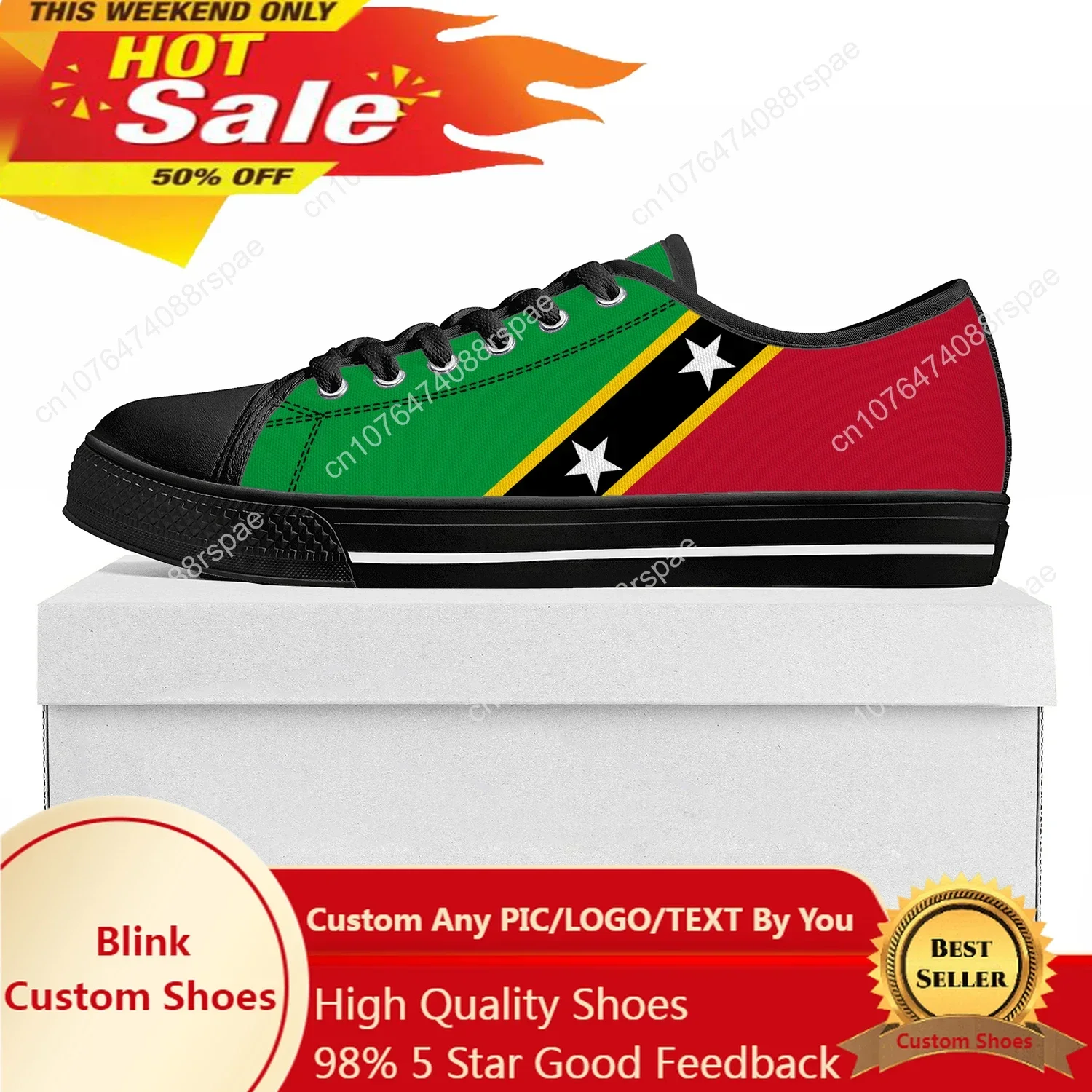 

St Kitts and Nevis Flag Low Top High Quality Sneakers Mens Womens Teenager Canvas Sneaker Prode Casual Couple Shoes Custom Shoe