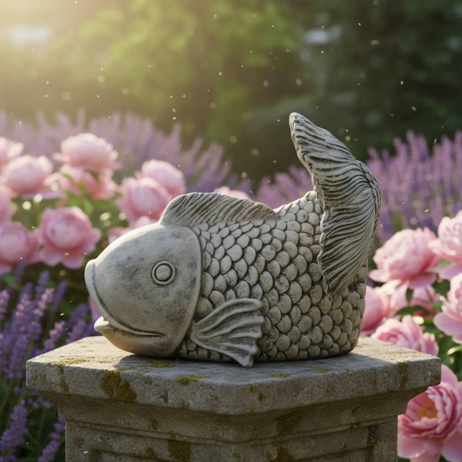 Resin Aquatic Creature Statue Weather-Resistant Eaves Corner Aquatic Creature Decoration Resin Garden Figurine Hand-Painted