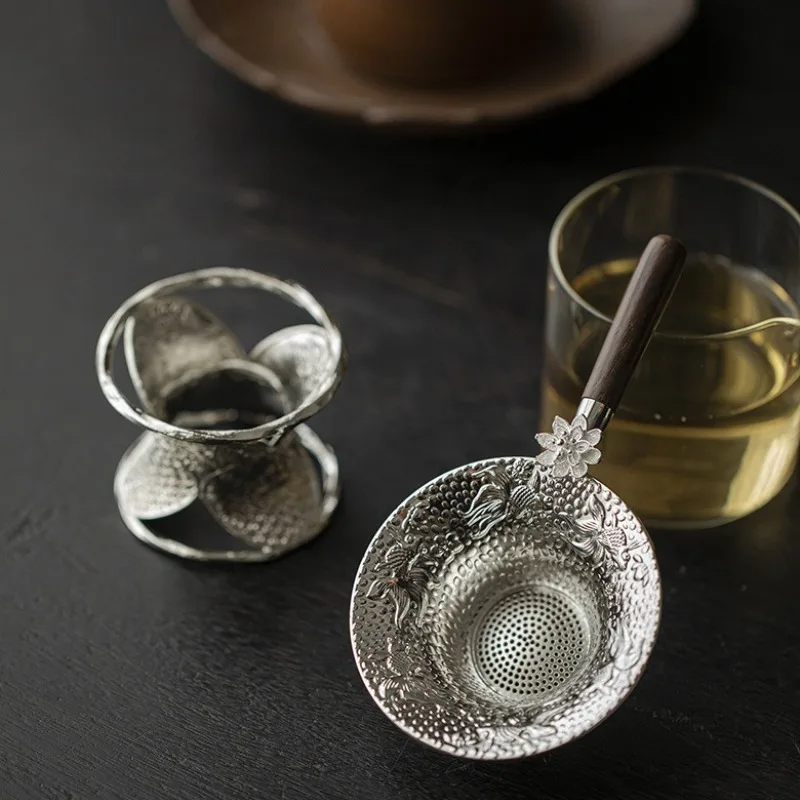 شبكة معدنية مصفاة شاي الفولاذ المقاوم للصدأ تصفية غربال Teaware الدانتيل الشاي استنزاف مفيدة الشاي Infusers اكسسوارات المطبخ