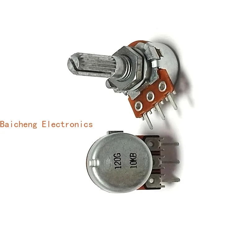 10PCS Mono volume amplifier potentiometer RK16 type single connected 3-pin B10KB20KB50KB100K