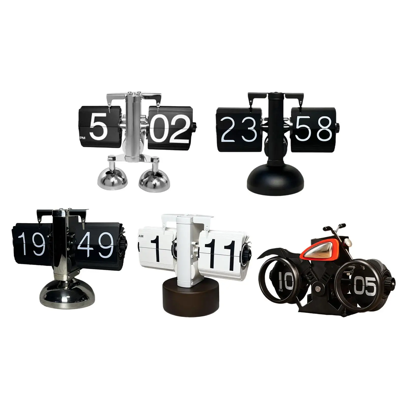 

Flip Down Clock Table Clock Mechanical Clock Auto Flip Clock Automatic Page Turning Clock for Cafe Restaurant Home Hotel Office