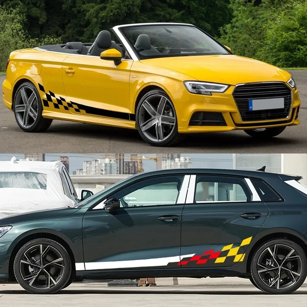 

For Audi A3 8P 8V 8L 8Y Sedan S3 RS3 Sportback Limousine Car Side Door Stickers Racing Stripe Vinyl Decals Exterior Accessories