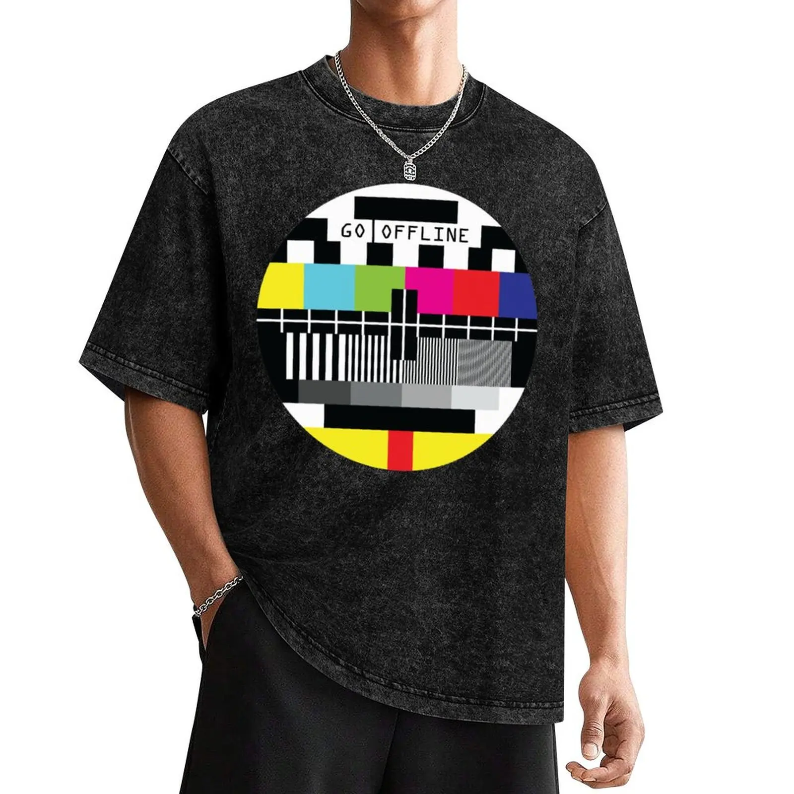 

Go Offline Old TV test card35png T-Shirt Aesthetic clothing new gifts and t-shirts mens t shirts casual stylish