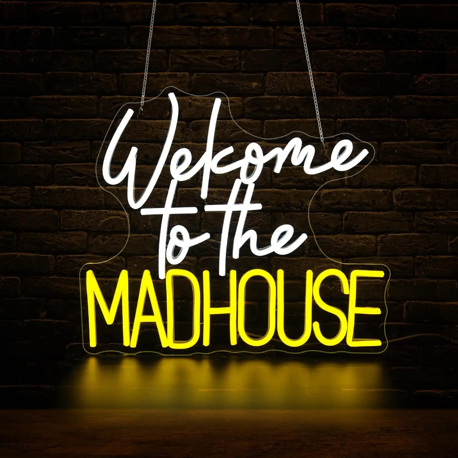 

Добро пожаловать в Madhouse, неоновая вывеска для украшения стен, искусственные неоновые знаки, питание от USB, вывеска, декор комнаты, рождественские подарки