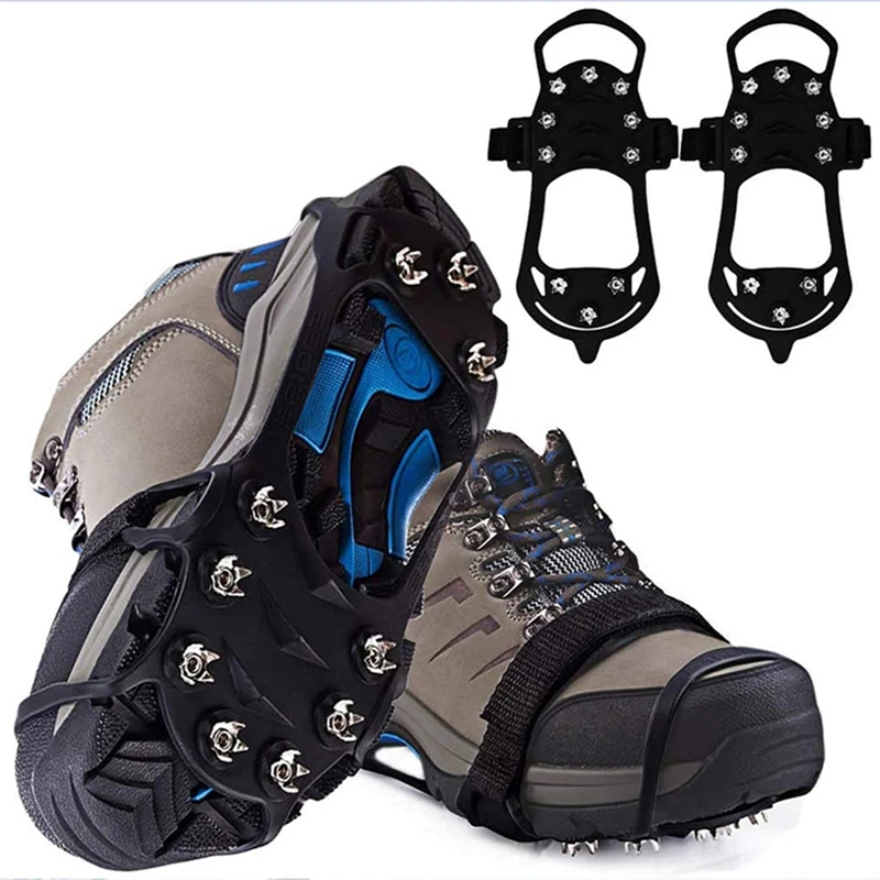 10 Studs Anti-Skid Ice Snow Gripper Spike Winter Climbing Shoes Anti-Slip Ice Grips for Shoes Boots Snow Cleats Crampones