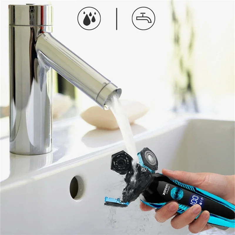 Electric Shaver Rechargeable Electric Razor Hair Clipper Cutting Shaving Machine for Men Beard Trimmer Wet-Dry Dual Use image 5