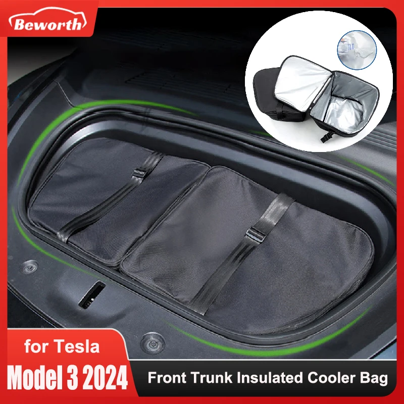 For Tesla New Model 3+ Highland 2024 Frunk Cooler Organizer Insulation Bags Insulated Cooler Bag Travel Storage Outdoor Picnic