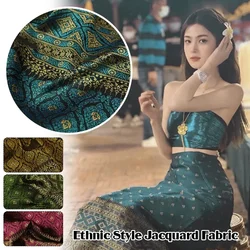1m Southeast Asian Jacquard Fabric Ethnic Traditional Style Thailand Dai Jacquard Clothing Fabric Tube Skirt DIY Sewing Cloth