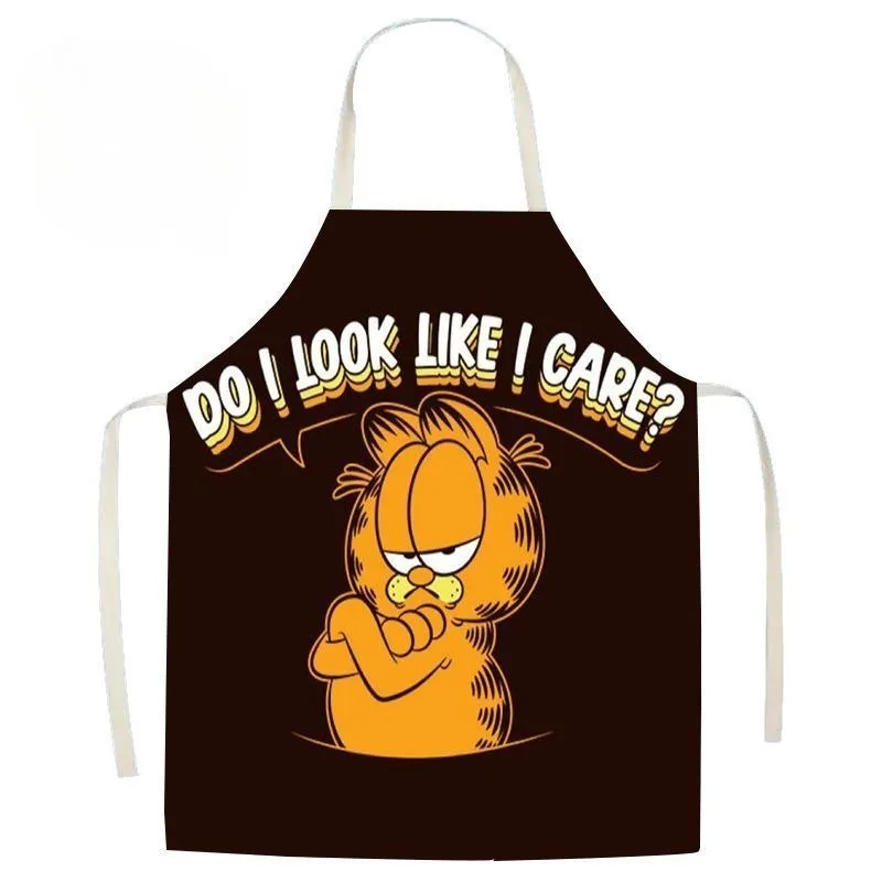 Garfield Cartoon Sleeveless Apron Oil-Proof Stain-Resistant Adult Smock for Kitchen Cooking，Student art pollution prevention