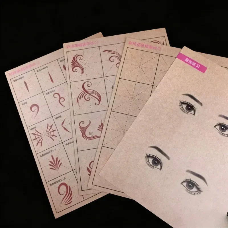 Double Sided Waterproof Laminated Face Painting Practice Cards Beginner HD Printed Copy Book Popular Pattern Design