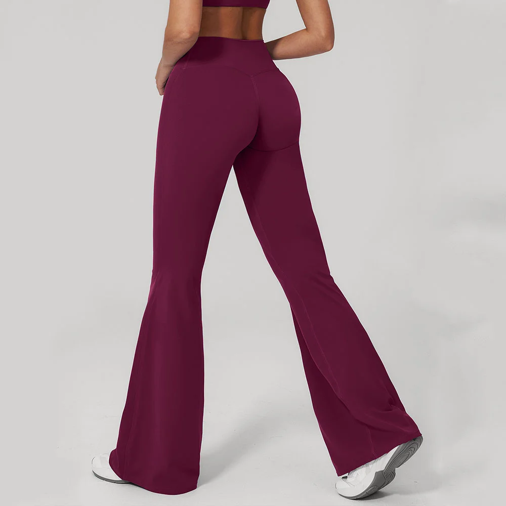 Women Yoga Pant Bell-bottoms Yoga Trousers Summer High Waist Flared Pants Fitness Leggings Sports Wide-leg Pants Gym Sports Pant
