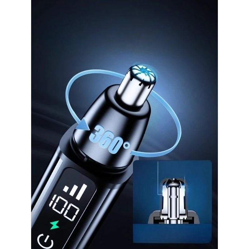 professional-men's-nose-hair-trimmer-electric-rechargeable-usb-washable-for-safe-painless-nose-ear-eyebrow-trimming