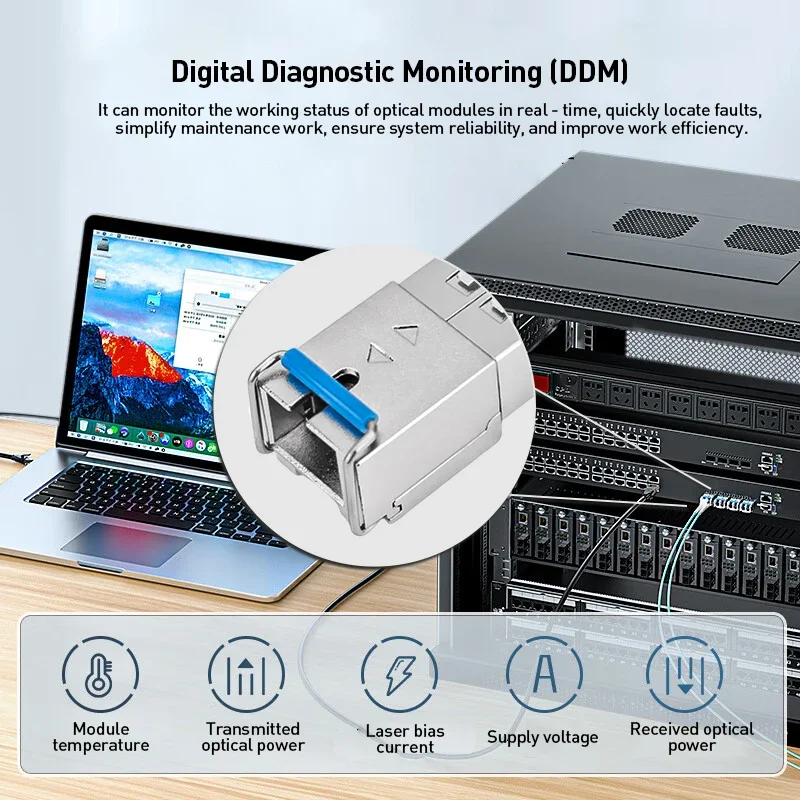 Natalink 2.5G SFP Transceiver Module SC Simplex Single-mode 20km Support DDM Compatible with Cisco Mikrotik Ubiquiti