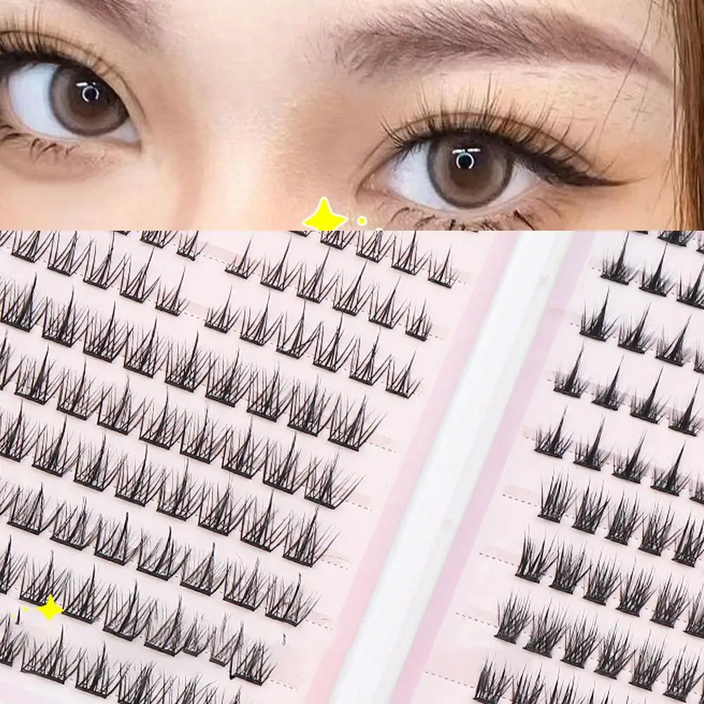 Self Adhesive Eyelashes Large Capacity DIY Cluster Lashes No Glue Needed Reusable Natural Soft Eyelash Extensions Makeup Tool