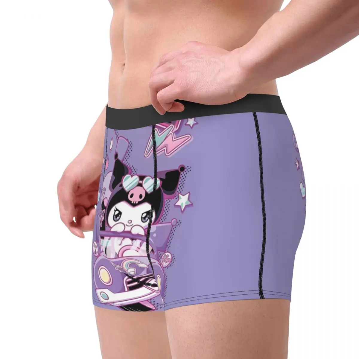 Custom Kuromi Cartoon Movie Underwear Men Print Classical Anime Boxer Briefs Shorts Panties Breathable Underpants