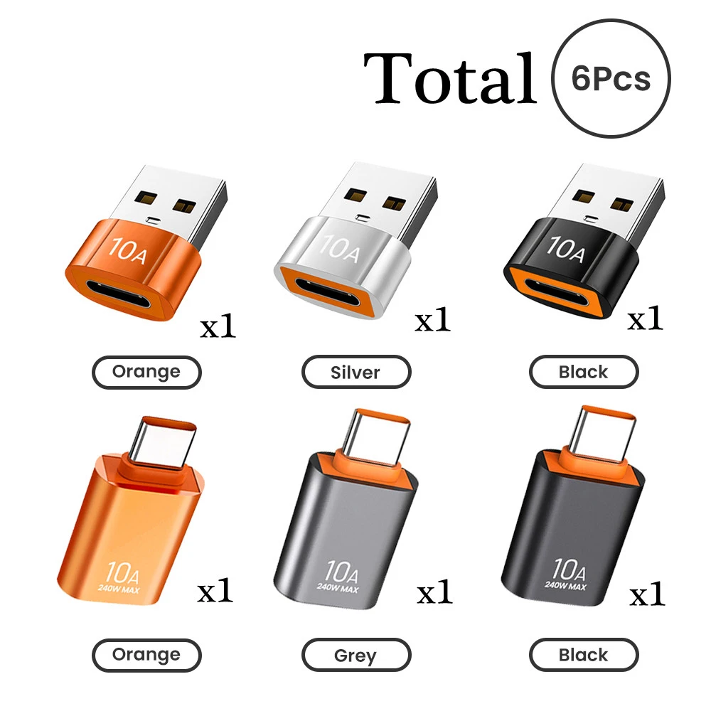 USB 3.0 10A USB-auf-Typ-C-OTG-Konverter, Typ-C-auf-USB-Adapter, USB-Buchse auf USB-C-Stecker, schneller Ladeadapter für Xiaomi Macbook Laptops