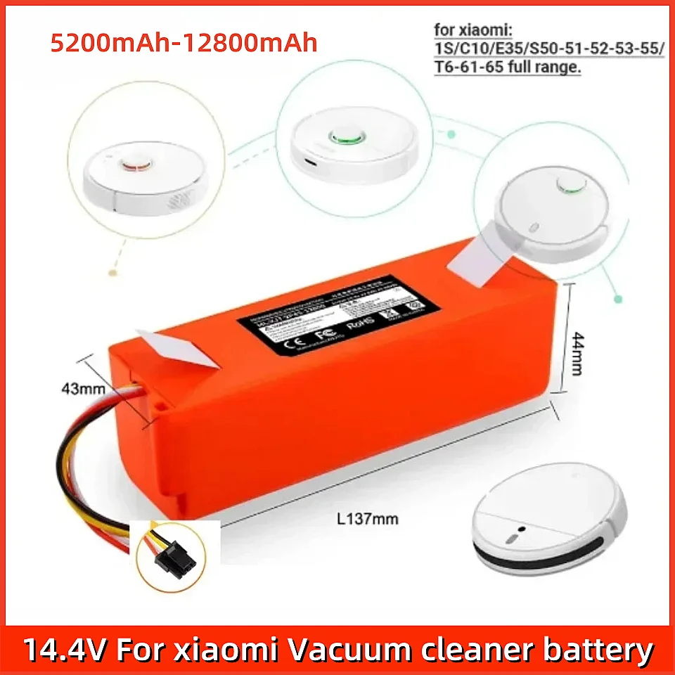 

100% Original BRR-2P4S-5200S Robotic Vacuum Cleaner Replacement Battery For Xiaomi Roborock S55 S60 S65 S50 S51 S5 MAX S6 Parts