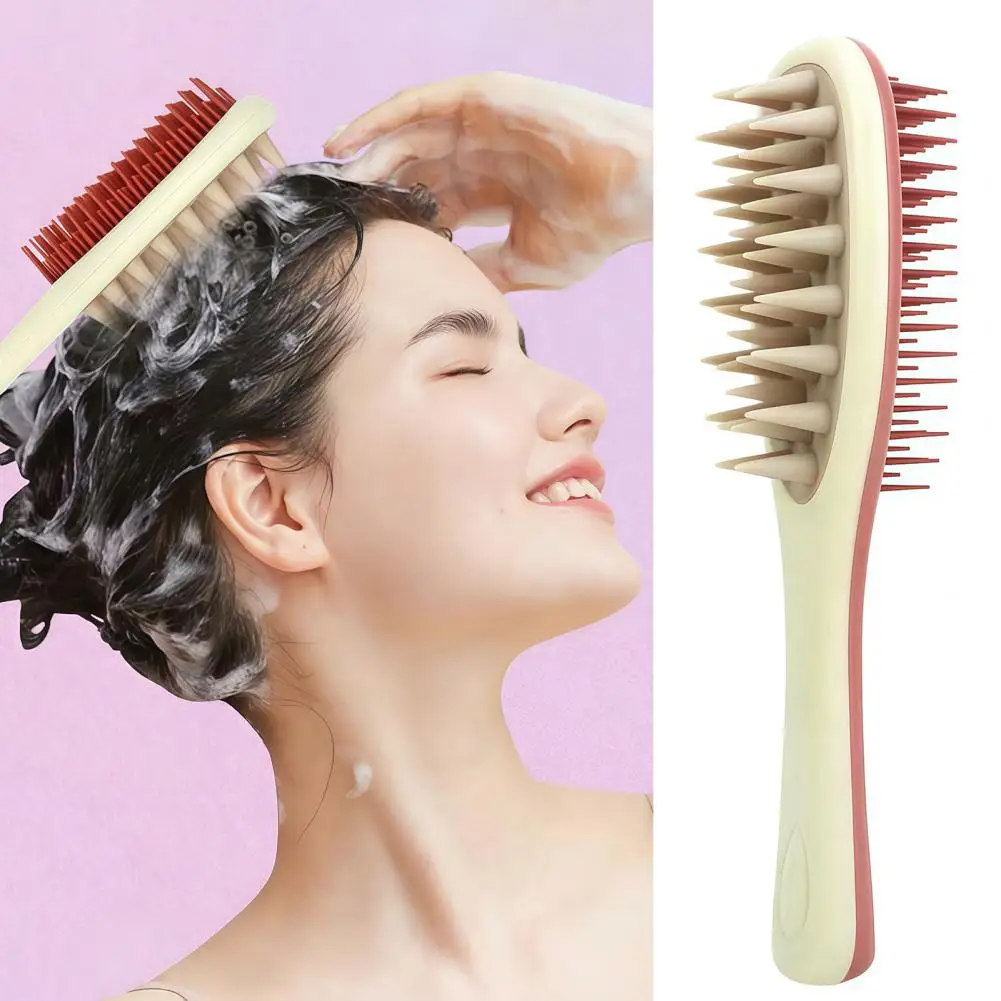 Double-sided Shampoo Brush Scalp Massage Brush Double-sided Scalp Massager Comb with Long Handle 2-in-1 Hair Scrubber for Men