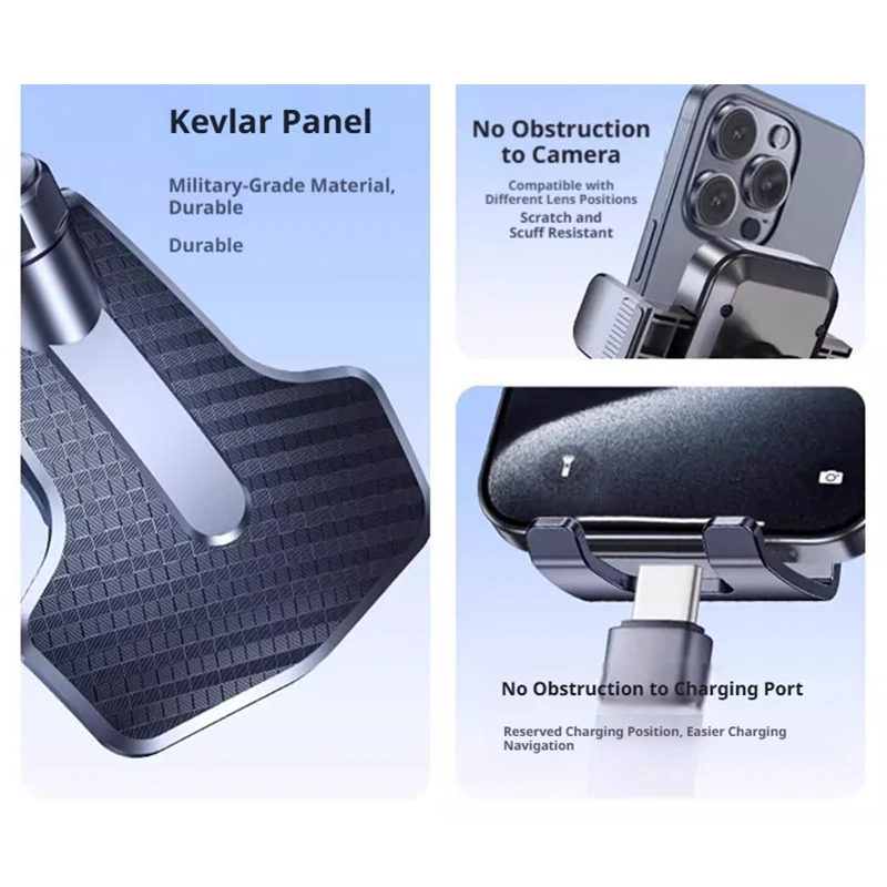 SEAMETAL Car Phone Holder 360 Degree Rotation Dashboard Clip Cell Phone Mount Bracket One-Touch Lock Support Universal