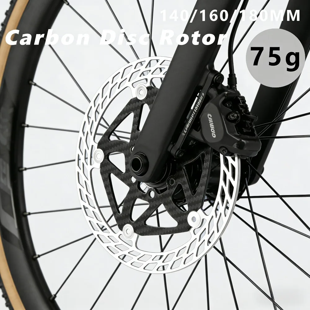 

Ультралегкий карбоновый плавающий тормозной диск для велосипедов, 6 болтов, 140/160/180 мм, для MTB, шоссейных и гравийных велосипедов