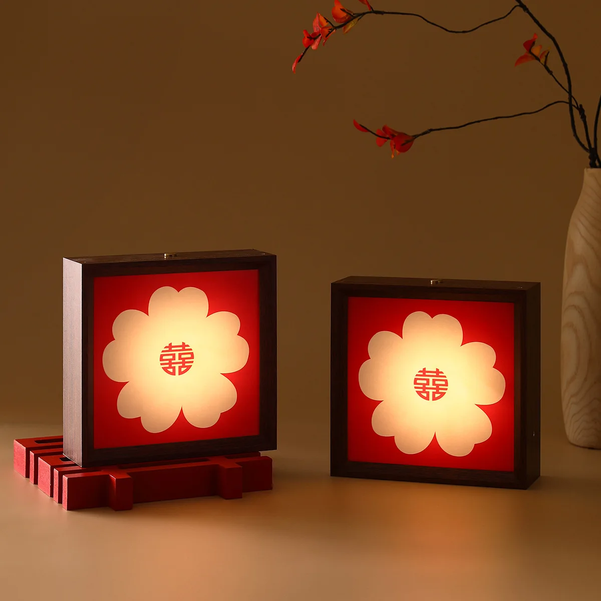 1Pcs Wedding Xizi Photo Frame Lamp Ornaments Wedding Room Layout Decoration New Room Wedding Night Light Gift for Newcomers