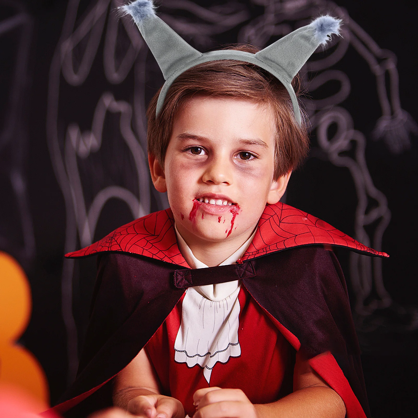 TENDYCOCO 다람쥐 의상 세트 귀 머리띠 재미있는 꼬리 코스프레 액세서리 동물 파티 생일 장식 회색