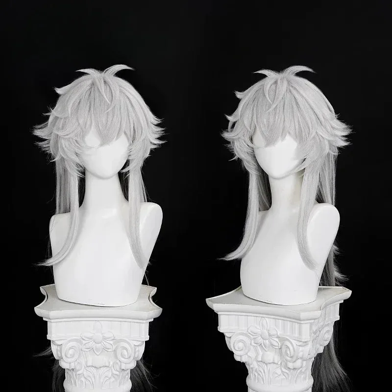 Lappland The Decadenza Cosplay Wig Arknights Gray White Gradient Long Hair Ear HairpinsTail Halloween Party Women Girls Props