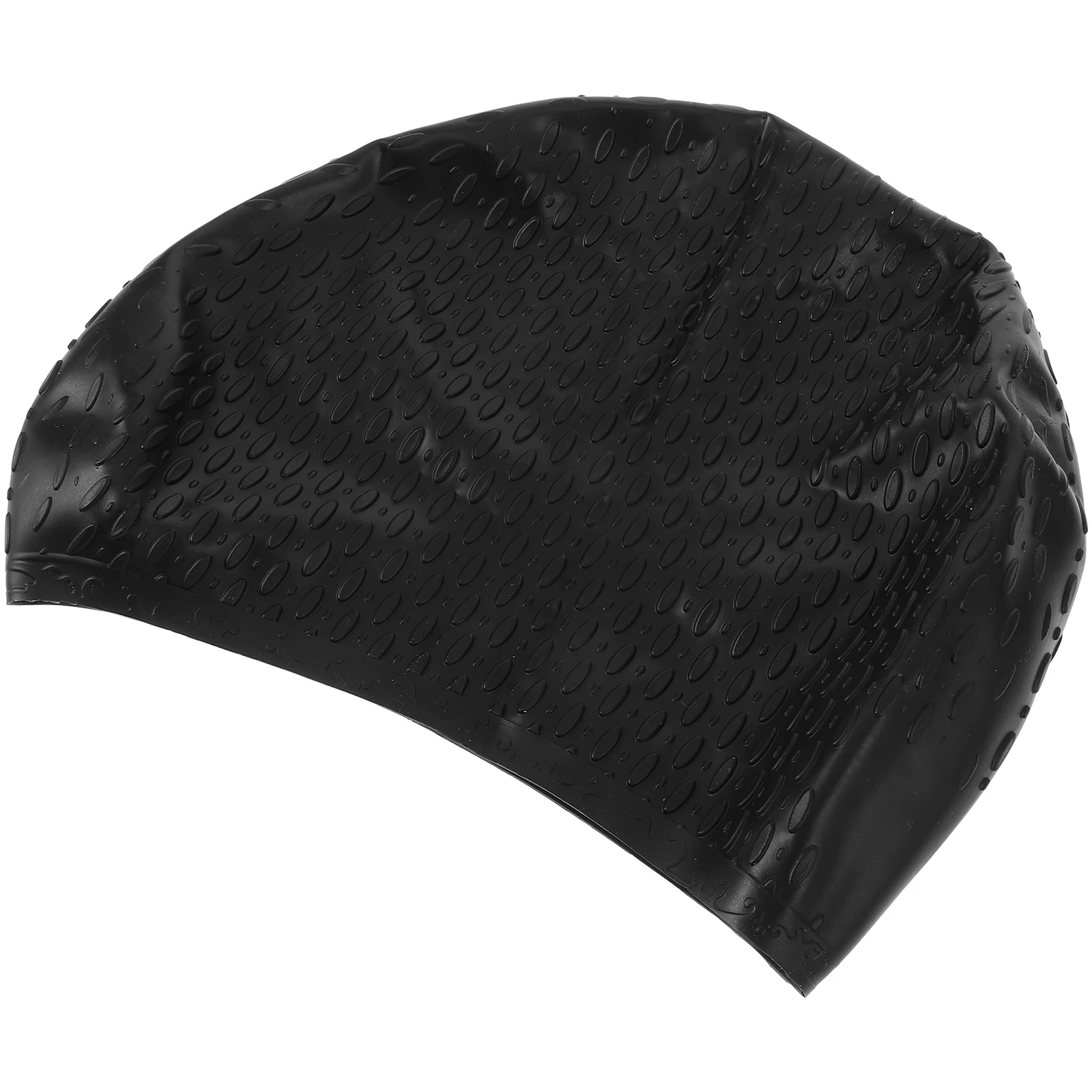 

Waterproof Silicone Swimming Cap 23x18cm Black Hair Protection Adult Swim Fashion Design Long Life Durability Mens Women Extra