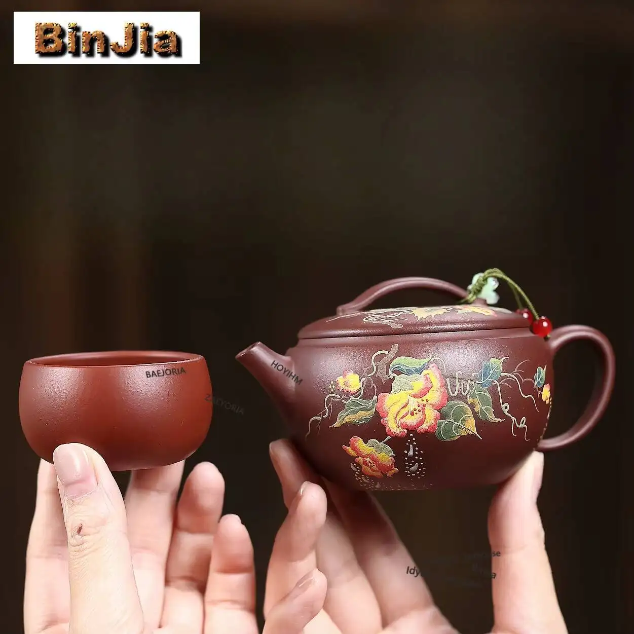 170ml Elegant Yixing Purple Clay Teapots Handmade Round Tile Pot Raw Dicaoqing Mud Kettle Zisha Tea Set Drinkware Decoration