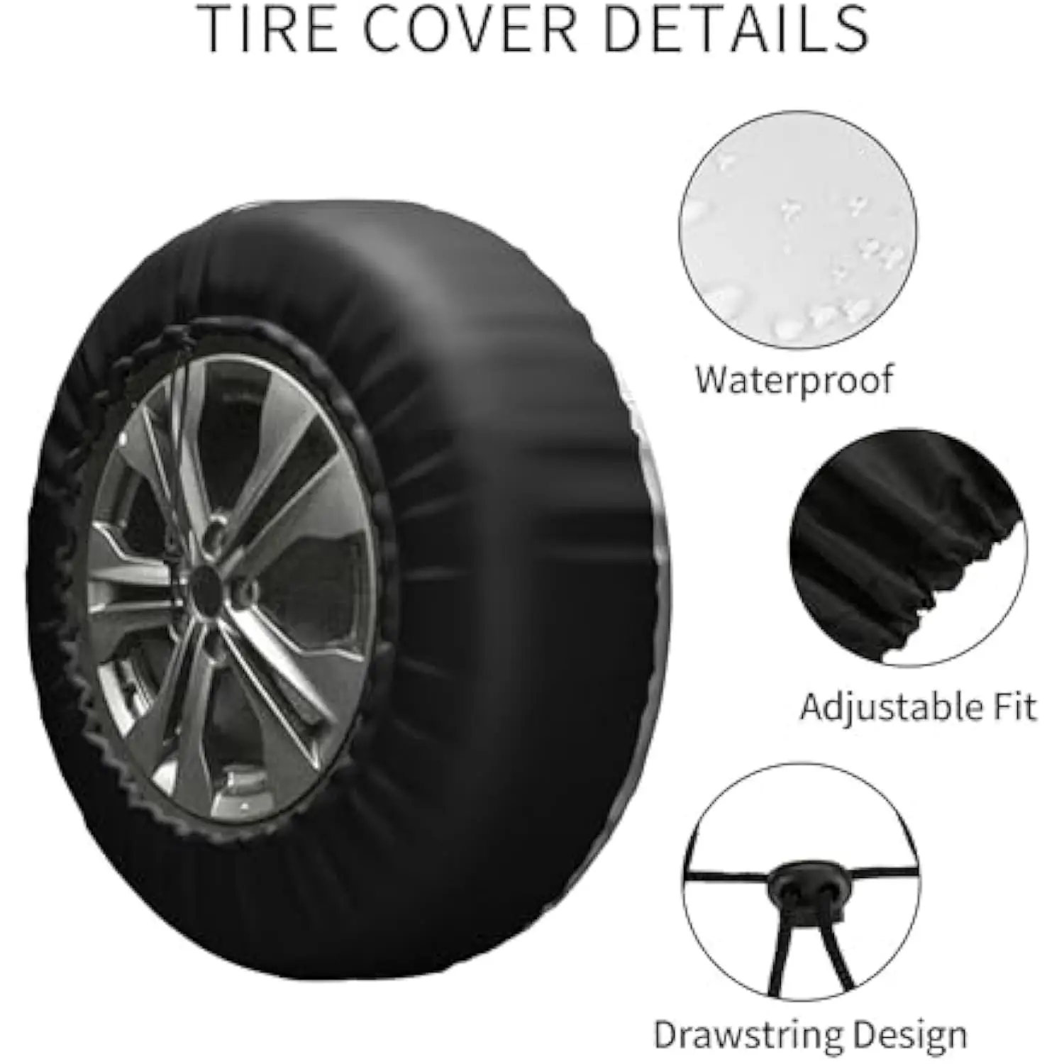 Camping Rules Spare Tire Cover Universal Weatherproof Polyester Fiber Wheel Protector for RV Trailer SUV Truck 14 Inch