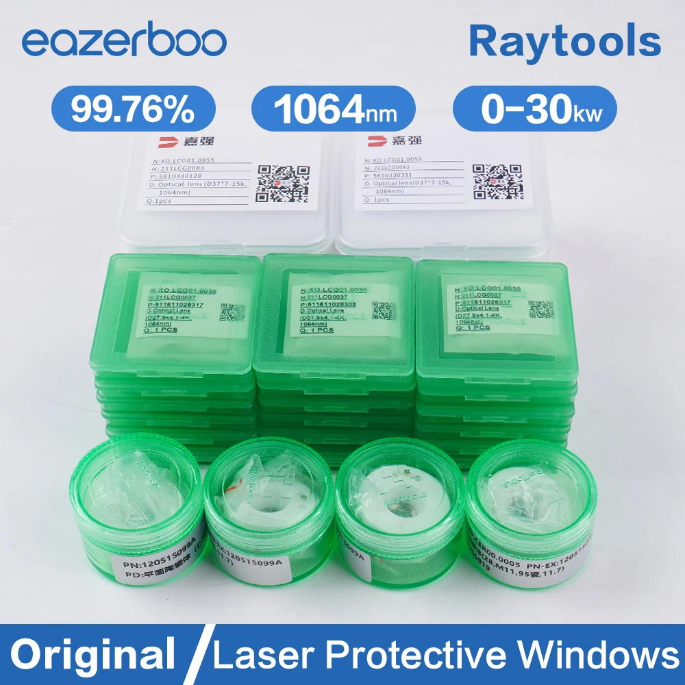 

10pcs Fiber Laser Protective Windows 30x5 37x7 27.9x4.1 24.9x1.5 18x2 for Raytools Precitec WSX Fiber Cutting Machine Head Parts