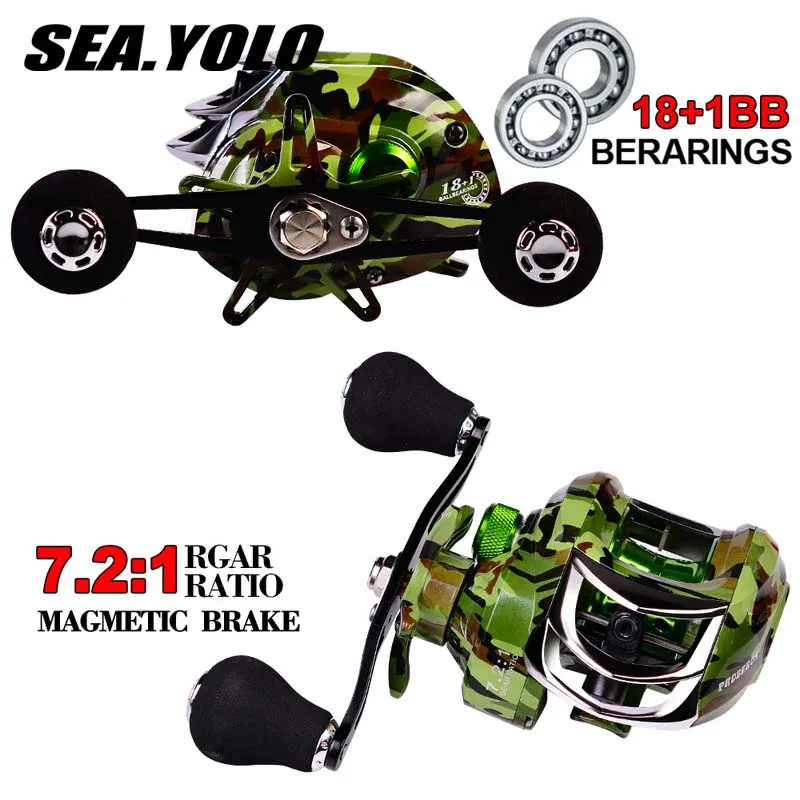 

Sea.Yolo Metal Water Droplet Reel 18+1 Ball Bearings Right Left Handle Fishing Reel 7.2:1 Gear Ratio Sea Fishing Reel