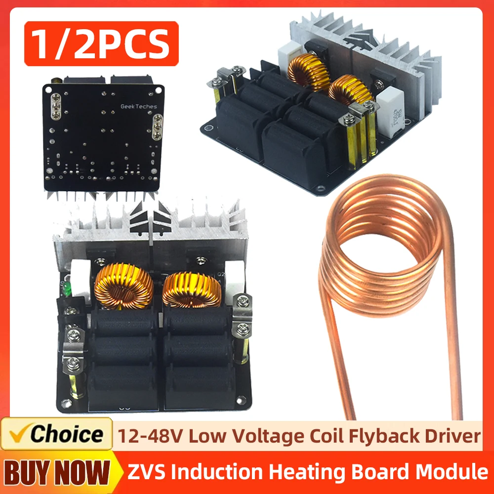

1000W ZVS Induction Heating Board Module 12-48V Ignition Coil Driver Low Voltage Heating Module for DIY Hardening Annealing