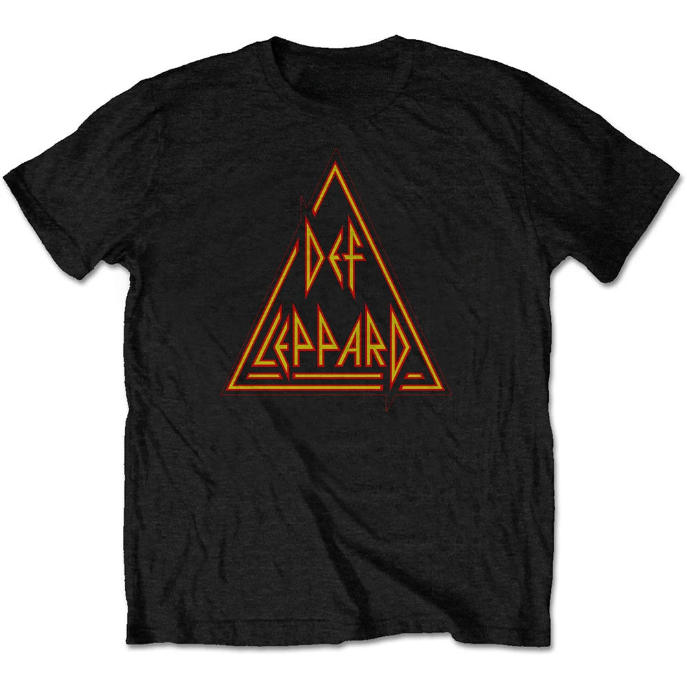 Camiseta Def Leppard Classic Triangle Band de algodão com estampa gráfica masculina e feminina, streetwear de verão