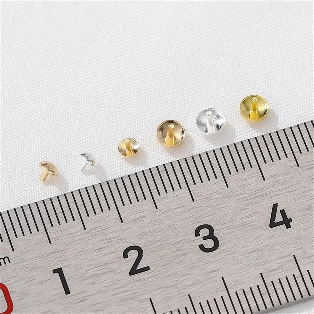 

14K Gold Hair Nail Plug Half Hole Crystal Pearl Hole Plug DIY Handmade Bracelet Jewelry Material Accessories